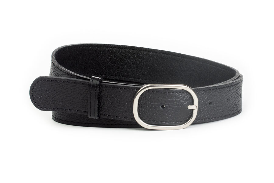 Melna ādas josta sievietēm. Platums 3,5 cm.